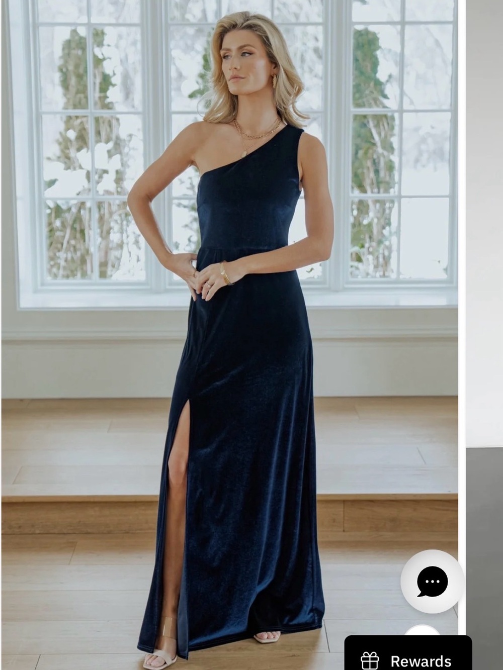 Baltic Born - Tatiana velvet one shoulder maxi dress - Picture 4 of 6